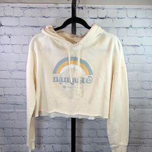 Cream Hoodie with Namaste Print